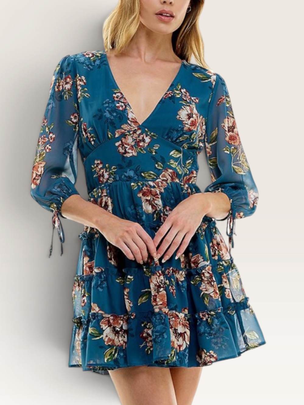 Speechless 3/4 Sleeve Skater Dress